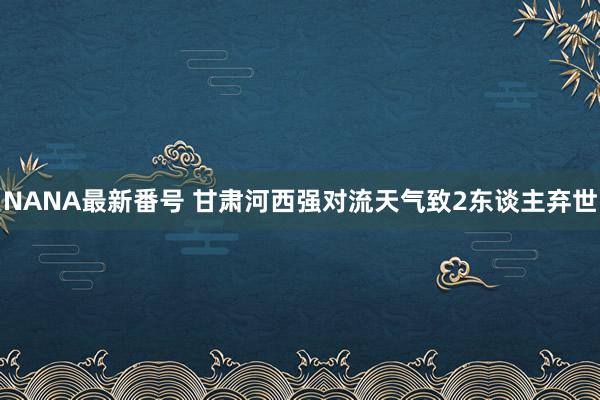 NANA最新番号 甘肃河西强对流天气致2东谈主弃世